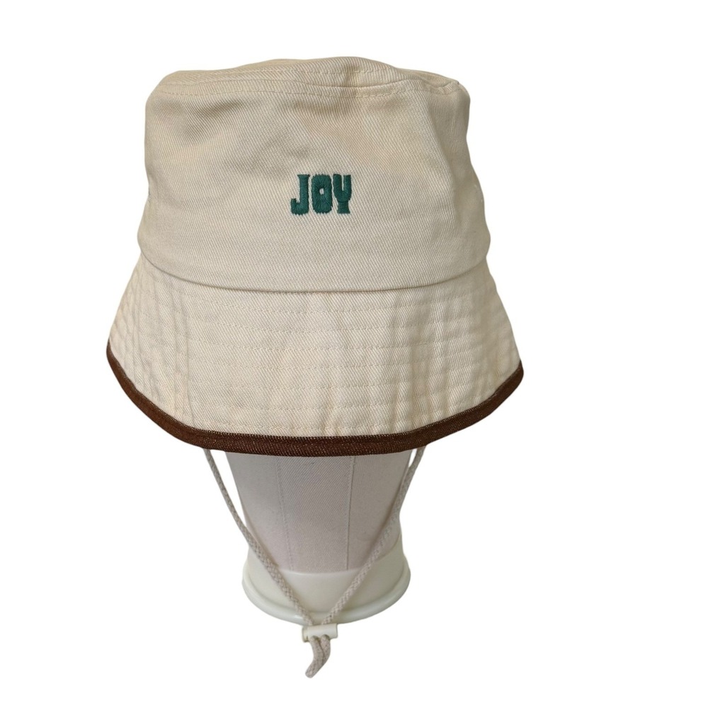 NEW Bobo Choses Joy Cotton Bucket Hat Unisex Adult Size 58cm Cream Brown